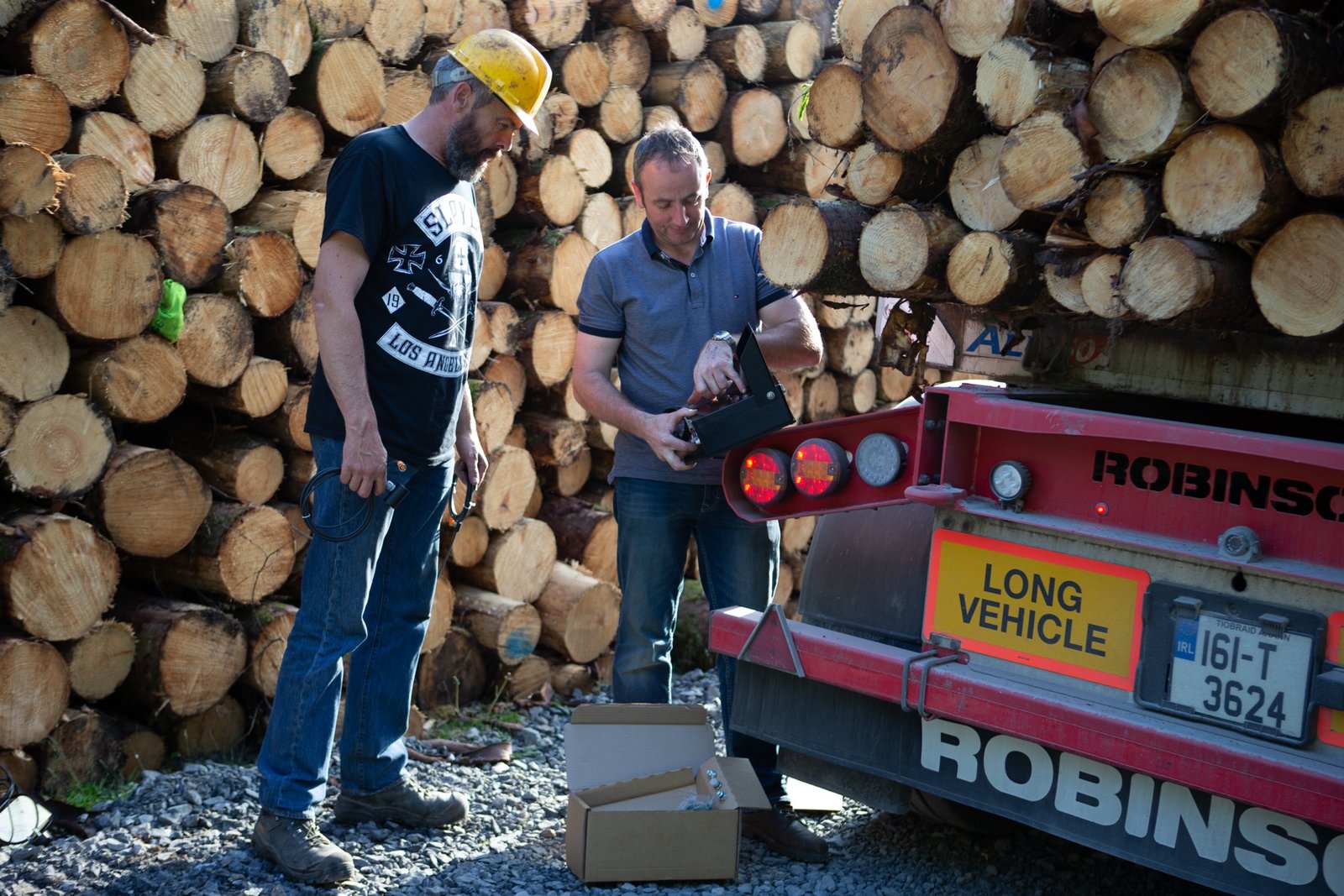 WeighPro Wireless unit being installed on a timber trailer