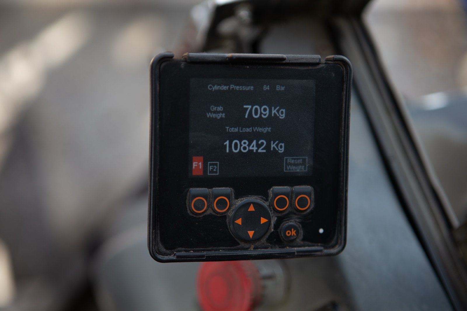 WeighPro display showing grab and total weight