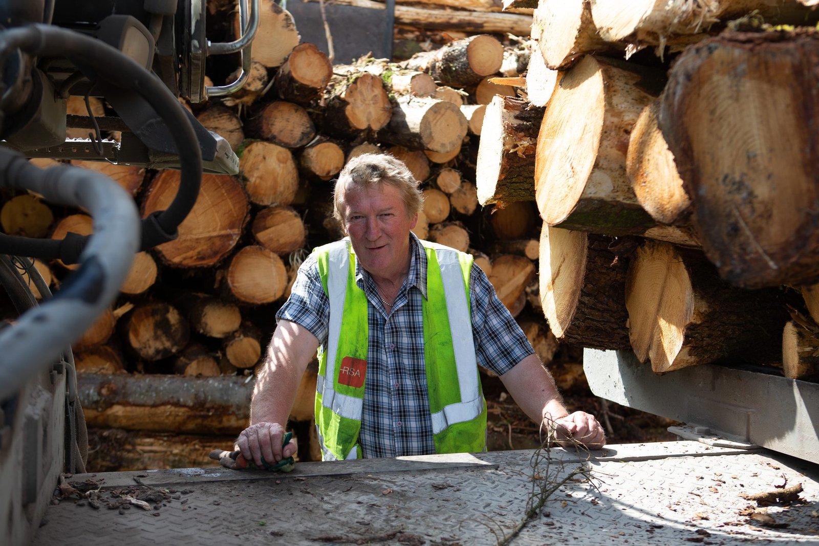 WeighPro customer with loaded timber in Ireland