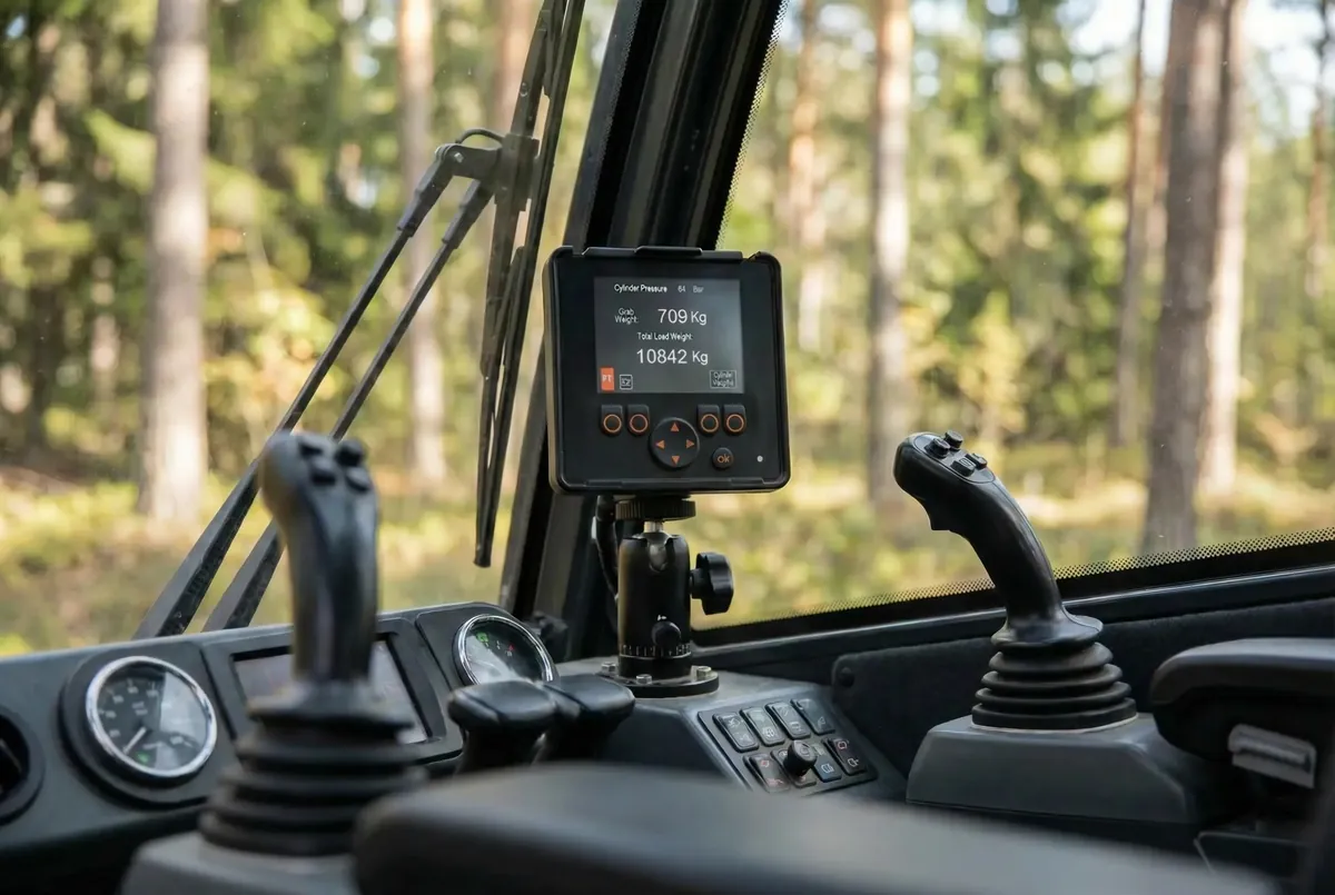 WeighPro Wireless in-cab display showing live crane load weight